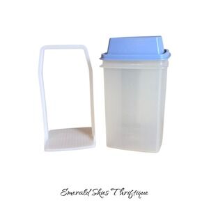 Vintage Tupperware Pic A Deli 3- Piece Blue  Pickle Keeper Container  free ship